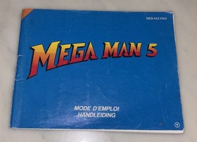 Notice Nintendo NES Megaman 5 Mega Man 5 Tr&egrave;s Bon &Eacute;tat Rare - Version FAH