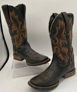 Ariat Tombstone Western Cowboy Boots Thunder Black Leather US Size 7.5 D - Picture 1 of 8