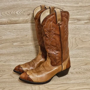 Imperial Cowboy Western zweifarbig marmoriert Leder Budapester Stiefel Herren Größe 10,5 D  - Bild 1 von 12