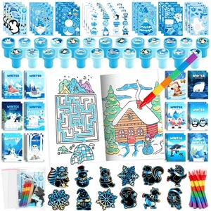 Winter Party Gastgeschenke Set Urlaub Thema Malbuch Klassenzimmer Geschenk Preise Bu... - Bild 1 von 7