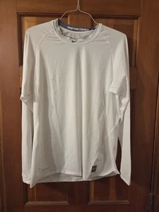 NIKE MENS FITTED CREW LS PRO COMBAT 456174-100 LARGE - Picture 1 of 6