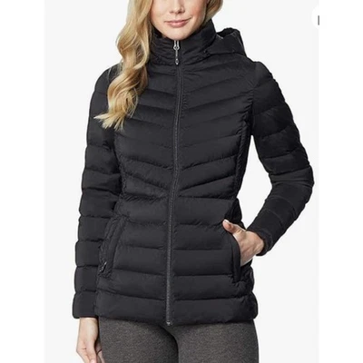 Chaqueta con Capucha 32 Degrees Heat Para Mujer 4 Vías Elastizada Cremallera Completa Talla L Negra Invierno Foto 1 de 4