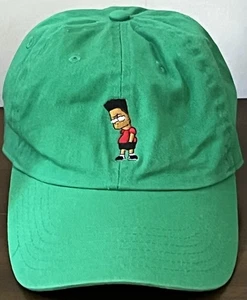 Black Bart Simpson Cap Simpsons Strap Back Hat Green RARE African American OSFA - Picture 1 of 12