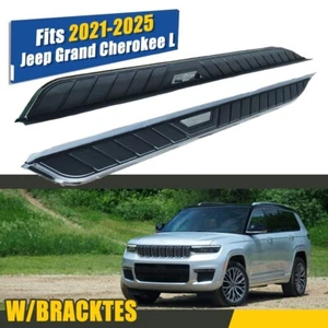 Fixed Running Boards Fit for 2021-2025 Jeep Grand Cherokee L Side Steps Nerf Bar - Picture 1 of 14