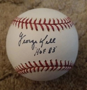 George Kell Signed Rawlings Baseball Hall Of Fame 83 Autograph MLB Baseball AUTO - Picture 1 of 2