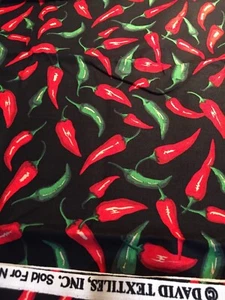 Chili Peppers 18x21 Fat Quarter Cotton Free Shipping - Picture 1 of 2
