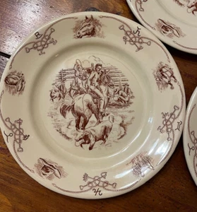 Shenango China Round Up 9.75" Western Dinner Plate Roping Cowboy Inca Ware USA - Picture 1 of 9