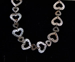 Brazalete de eslabones de amor corazón texturizado plata de ley .925 ITALIA MILOR de colección 7,5 pulgadas - Imagen 1 de 5