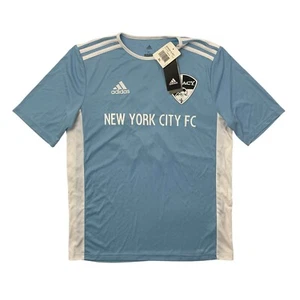 Adidas Jersey Boys XL Sky Blue Entrada 18 New York City FC Native Grill Wings 45 - Picture 1 of 13
