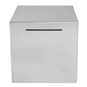Stainless Steel Piggy Bank for Adults Bill Money Jar Desktop Or - Picture 1 of 12