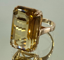 VTG 14k Gold Citrine Ring Big Statement Estate Size 5.75 Charity  585 WSEA