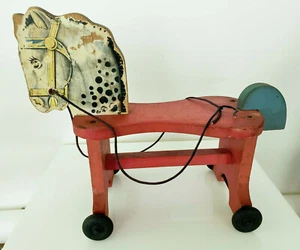 Antique Wooden Child's Toy Riding Horse circa 1940 - Picture 1 of 5