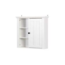 Miscool Bathroom Wall Cabinet 21"Wx20"Hx5.71"D Over-D-Toilet Storage White+Door