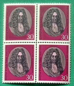 Alemania Federal. 4 Bloques de cuatro de personajes. Sellos nuevos, sin charnela - Imagen 1 de 4