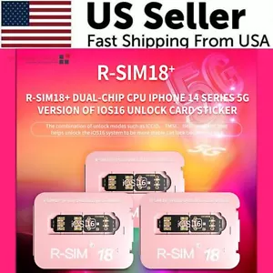 R-SIM18+ RSIM 18+ Nano Unlock Card For iPhone 14 Plus 13 12 11 Pro Max XR iOS 16 - Picture 1 of 23