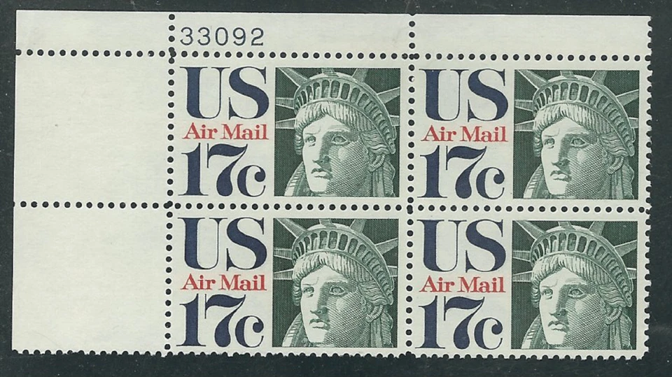Scott # C-80...17  Cent...Air Mail...Statue of Liberty...Plate Block - Image 1 of 1