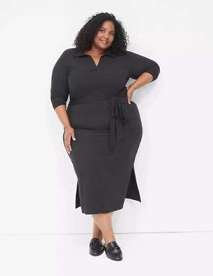 Vestido Suéter Polo Midi Manga Larga Lane Bryant Para Mujer Talla Grande 22/24 Nuevo con Etiquetas Foto 1 de 4