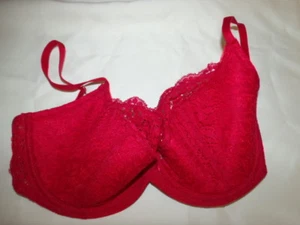 Sujetadores Rougette UK 32E/36F rojos con aros ligeramente acolchados con superposición de encaje - Imagen 1 de 3