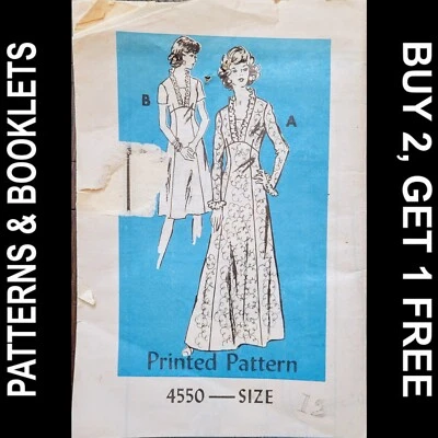 Vintage Printed Mail Order Pattern #4550 Size 12 Dress w Ruffled Neckline - Image 1 of 4