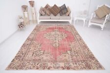 Oversize Rug Turkish Rug Large Vintage Rug 7x10 Oushak Rug Anatolian Rug 483