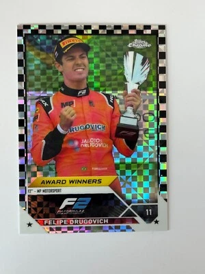 2023 Topps Chrome F1 Felipe Drugovich Purple Checker Flag Refractor #192 - Image 1 of 2