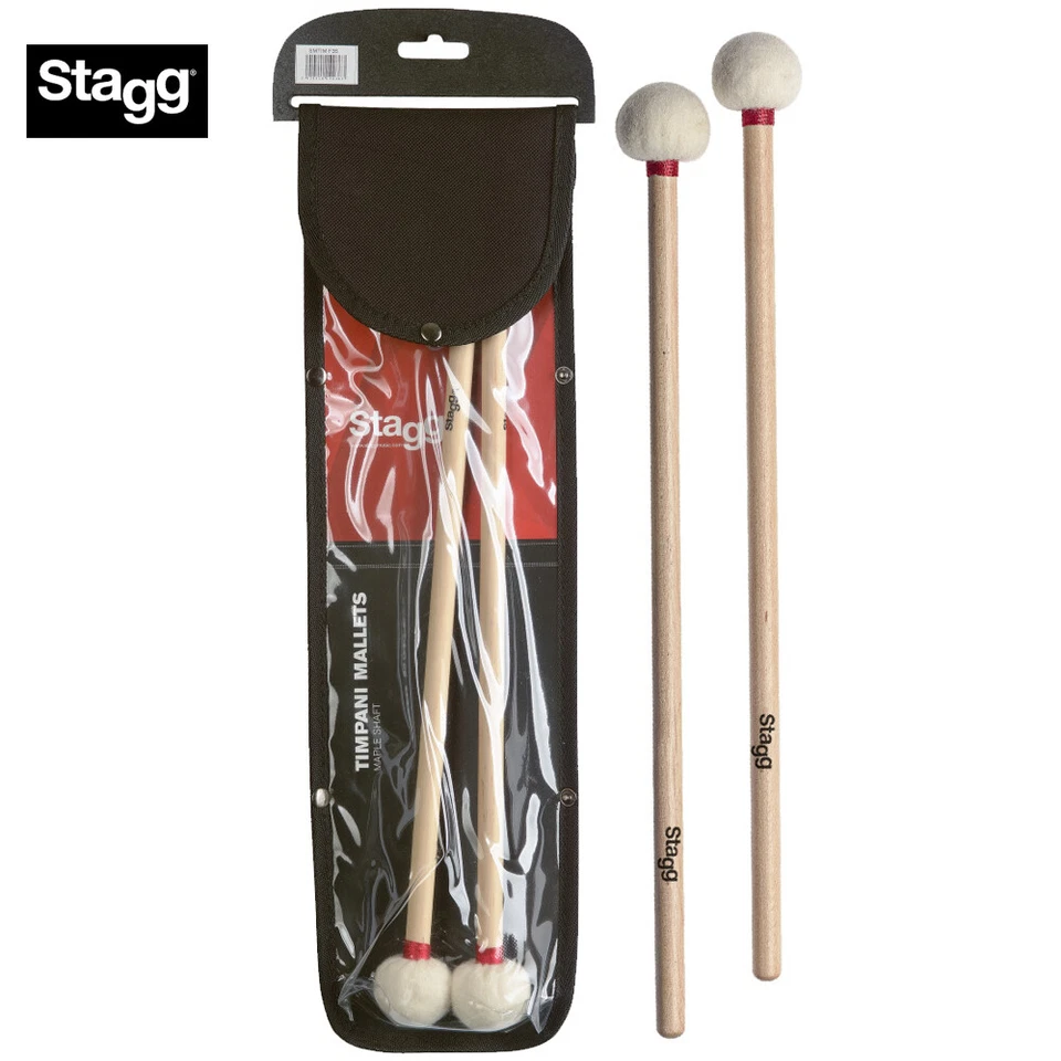 Stagg SMTIM F35 Timbales Mazos con Mango de Arce 1.4" (35 mm) Cabeza de Fieltro Foto 1 de 1