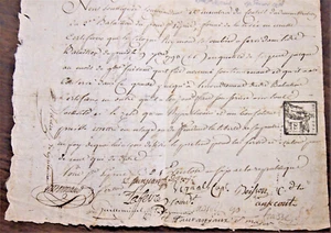 REVOLUTION 1793 Certificat militaire pour soldat 2e bataillon de pont St Esprit - Picture 1 of 2