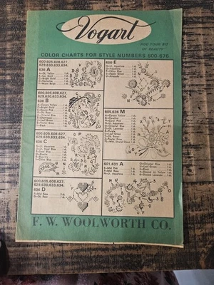 Vogart Vintage Embroidery Patterns From The 1950s And 1960s 600-676 - Image 1 of 2