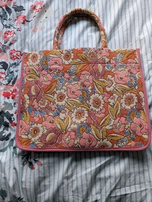 White Stuff Cotton Embroidered Tote Bag, Magnetic Fastening - Image 1 of 3