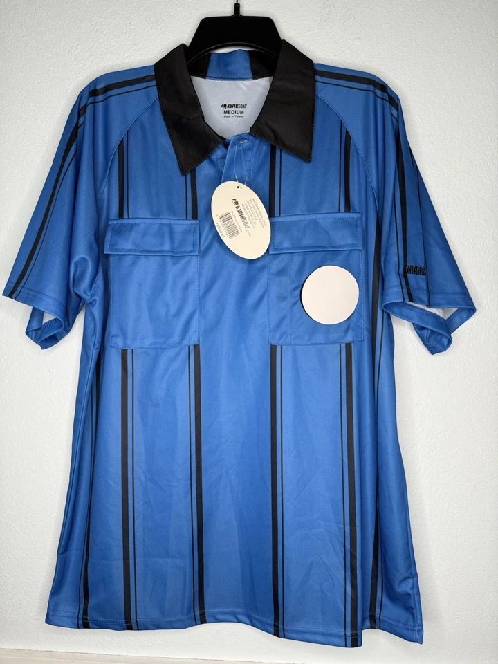 KwikGoal Official Referee Jersey Medium Blue New With Tags NWT Soccer Knick Goal - Image 1 of 4