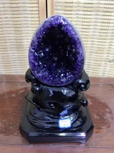 Geoda de amatista natural 3,03 kg racimo de cuarzo dinosaurio huevo cristal espécimen regalo - Imagen 1 de 7