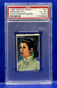 1980 Yoplait Spain Star Wars Stickers Princess Leia Organa #47 PSA 5 Empire Back - Picture 1 of 2