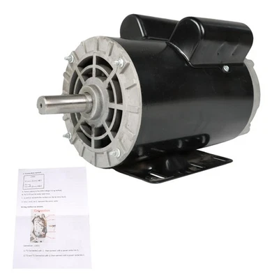 5 HP 1Phase Compressor Duty Electric Motor 230 V 3450 RPM 56HZ/143T 7/8'' Shaft - Image 1 of 4