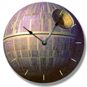 DEATH STAR pattern wall CLOCK - Star Wars galactic space craft - 7145_FT - Picture 1 of 8