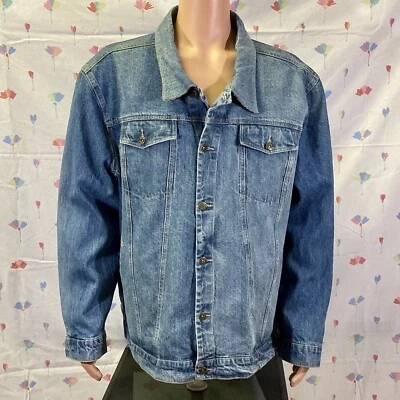Men's Denim Jean Button Up Jacket-Vintage Size XXL-NWT- PB Basics Brand - Image 1 of 4