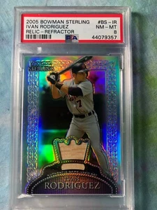 2005 Bowman Sterling Ivan Rodriguez Relic Refractor /199 PSA 8 - Picture 1 of 1