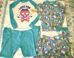 NWT Joe Boxer (2) Long Sleeve (2) Pants 4 pc. Girls Pajamas Set SZ 10 Blue/White - Picture 1 of 4