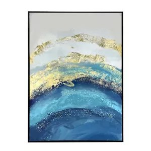 Machine Print Canvas Wall Deep Sea Design Decor Framed Aluminium frame 115x80cm - Picture 1 of 5