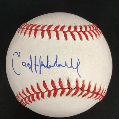 Carl Hubbell Signed Baseball Bart Giamatti Autograph HOF JSA LOA Very White Orb - Image 1 of 4
