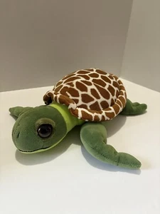 Peluche de tortuga verde con caparazón manchado marrón - Imagen 1 de 2