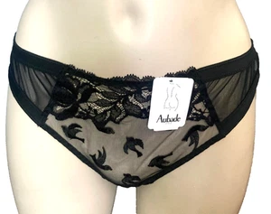 Aubade AH20 Embroidered Brief EU/DE 42 L Panty Lace With Bow Luxury Lingerie - Picture 1 of 4