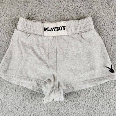 Playboy By Pacsun Mujer Gris Algodón Cintura Elástica Pantalones Cortos para Sudar Talla XS Suave Acogedor Foto 1 de 4