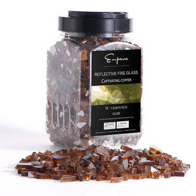 10 libras. 1/4 de pulgada cautivador cobre reflectante templado fuego marrón 1/4" Foto 1 de 4