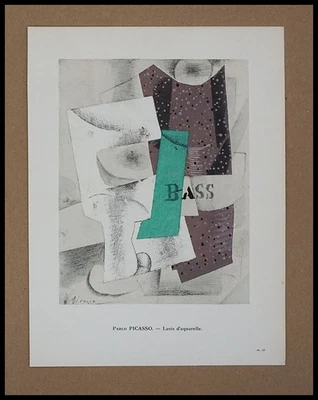 Pablo PICASSO : Composition cubiste, lithographie en pochoir 1929 - Photo 1/4