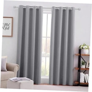 Verdunkelungsvorhänge für Schlafzimmer 52 x 84 Zoll 52" Breite x 84" Länge (2er Pack) Hellgrau - Bild 1 von 7