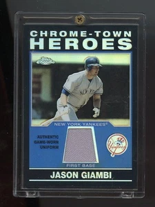 2004 TOPPS CHROME JASON GIAMBI GAME-USED JERSEY YANKEES - Picture 1 of 1