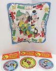 Vintage Handkerchief Walt Disney Studios Mickey Mouse With Character Patches