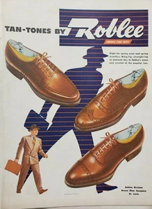 Roblee Tonos Bronceados Zapatos Impreso Anuncio Vintage 1947 Efímero Pared Arte Decoración - Imagen 1 de 1