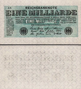Germany 1 Milliarde (Billion) 1.000.000.000 Mark 1923, UNC, P-122, Watermark - Picture 1 of 3