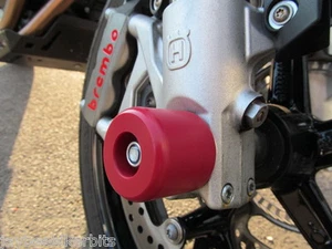 HUSQVARNA NUDA 900R CHOQUE HONGO EJE DELANTERO HORQUILLA DESLIZADORES TAPONES BOBINAS ROJO S4D - Imagen 1 de 11